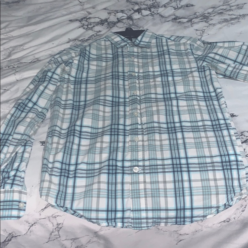 Gap XS blue plaid button down